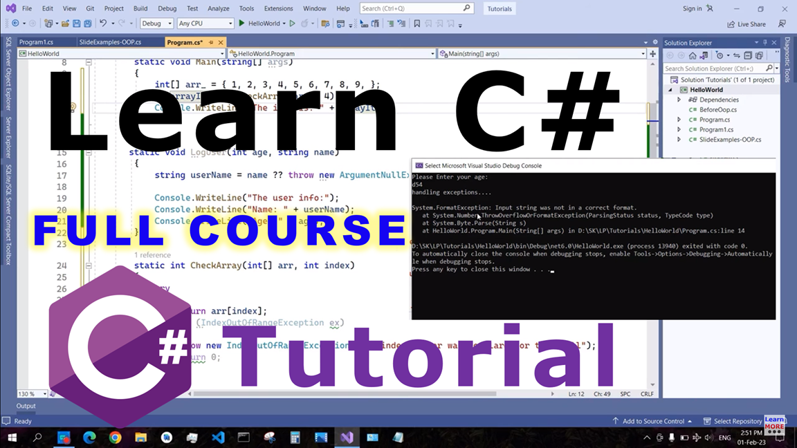 C# Programming Full Course Online Free For Beginners